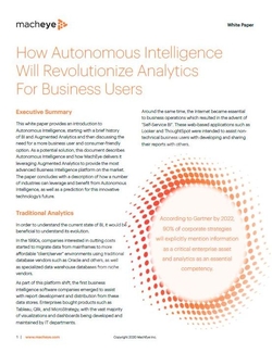 Business brief how autonomous intelligence revolutionizes analytics